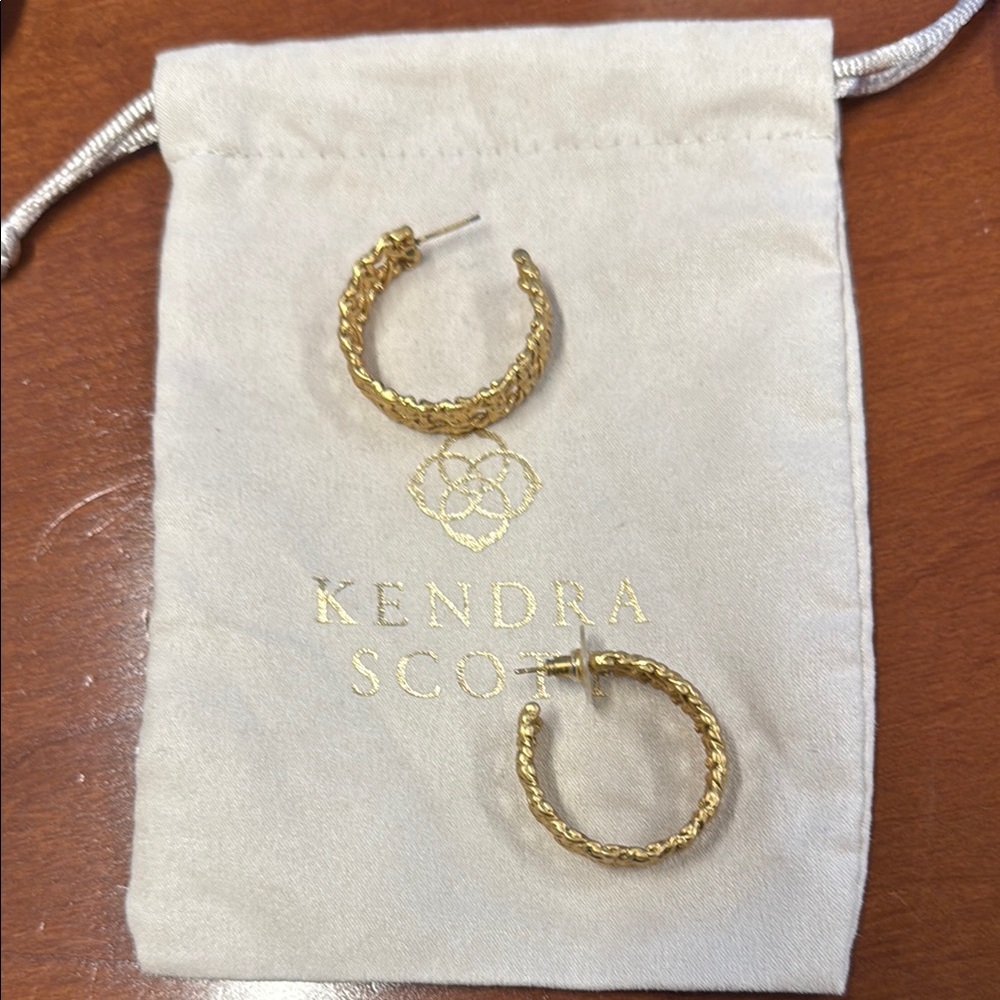 Kendra Scott Gold Textured Hoop Earrings